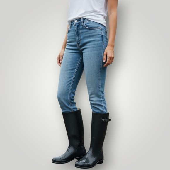 Nomad Shoes - Nomad Womens Black Tall Rain Boots 11 Waterproof Rubber Pull-On‎ with Buckle